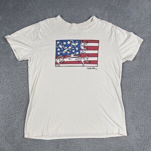 Keith Haring Unisex American Flag Cream T-Shirt Sz XXL